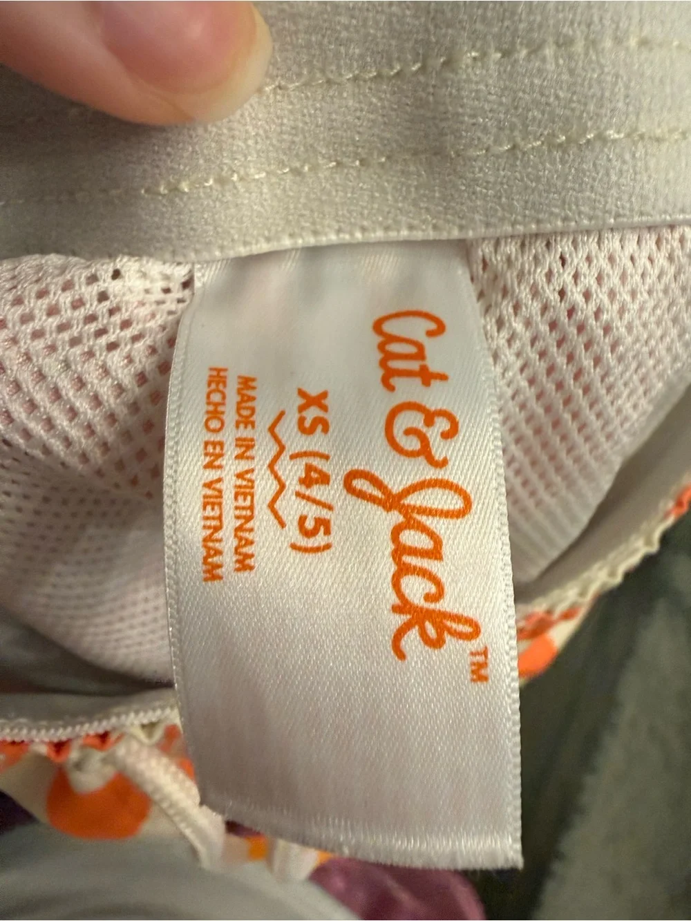 Cat & Jack Orange Check Swim trunks with Smiley Pattern